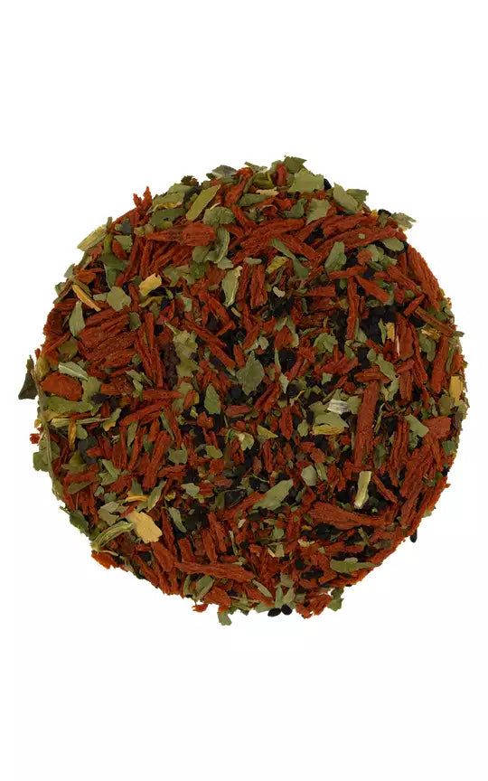 Pomidor z czarnuszką i czosnkiem niedźwiedzim. 50g